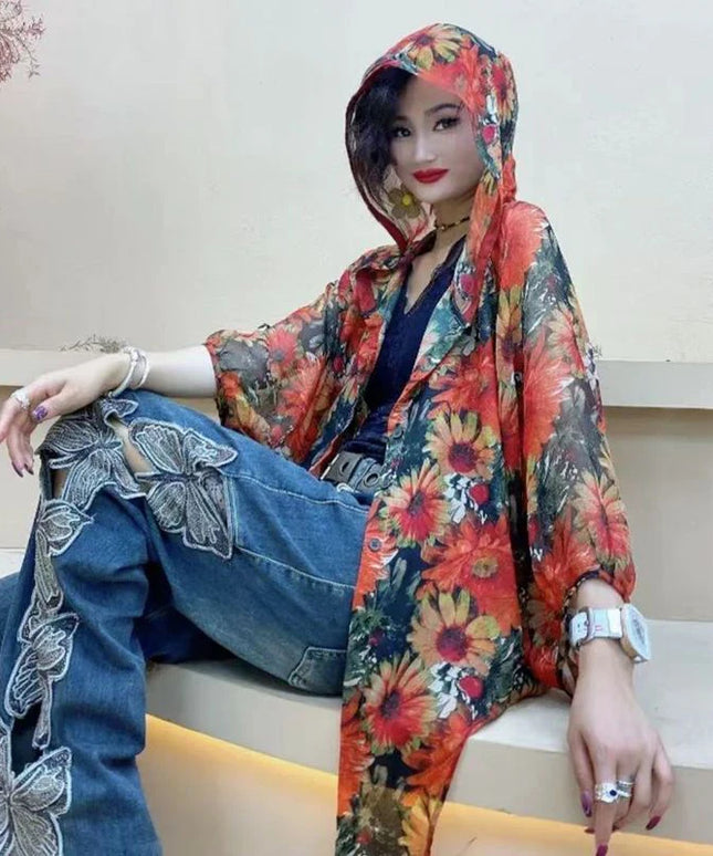 Casual Floral Printed Chiffon Shirt