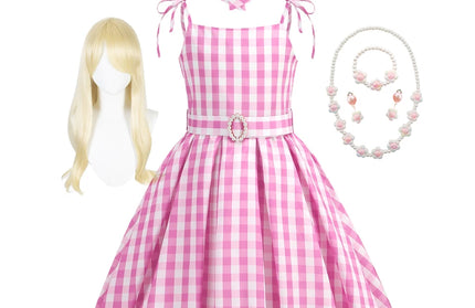 Pink Plaid Dress Halloween Carnival