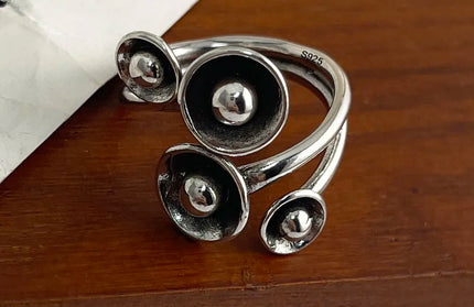 925 Sterling Silver Rings Adjustable Simple