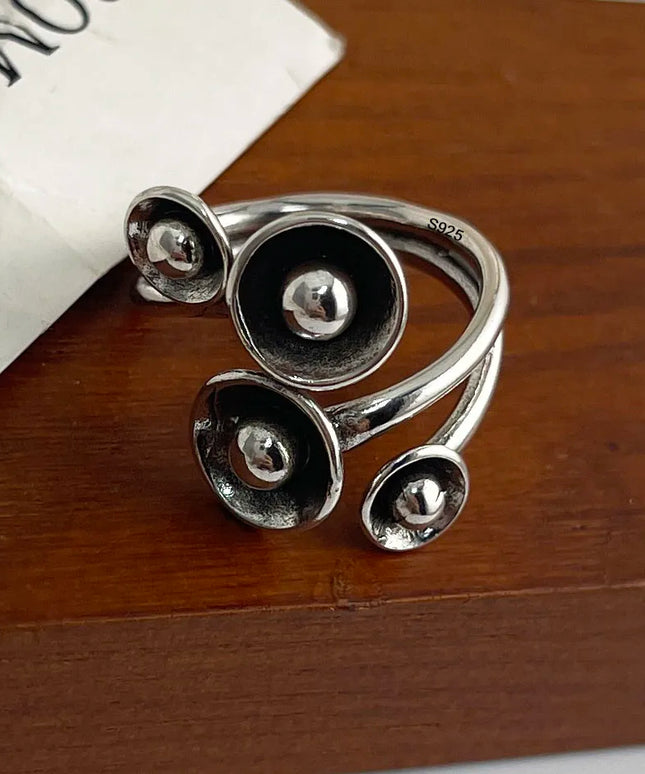 925 Sterling Silver Rings Adjustable Simple