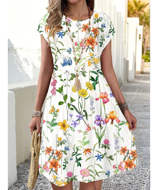 Summer Casual Floral Print Women's Mini Dress