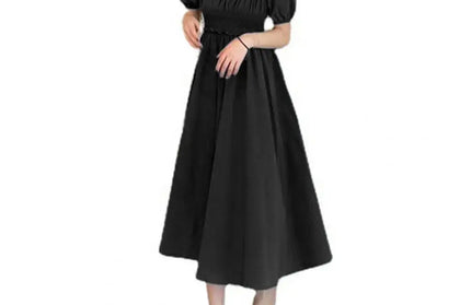 Puff Sleeves Midi Dress Summer