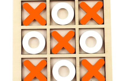 Solid Wooden Tic Tac Toe Board Game