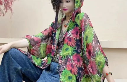 Casual Floral Printed Chiffon Shirt