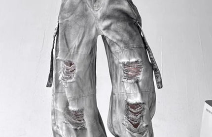 American High Street Ripped Straight Wide-Leg