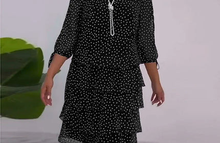 Spring Polka Dot Print Ruffles Cake Dresses