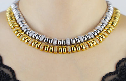 Iced Out Snake Chain Herringbone Necklace
