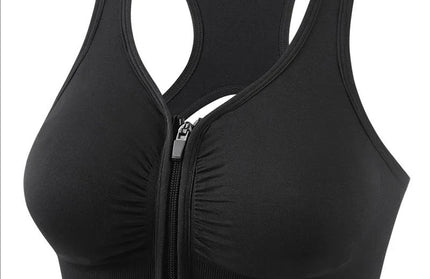 Fitness top front zipper design