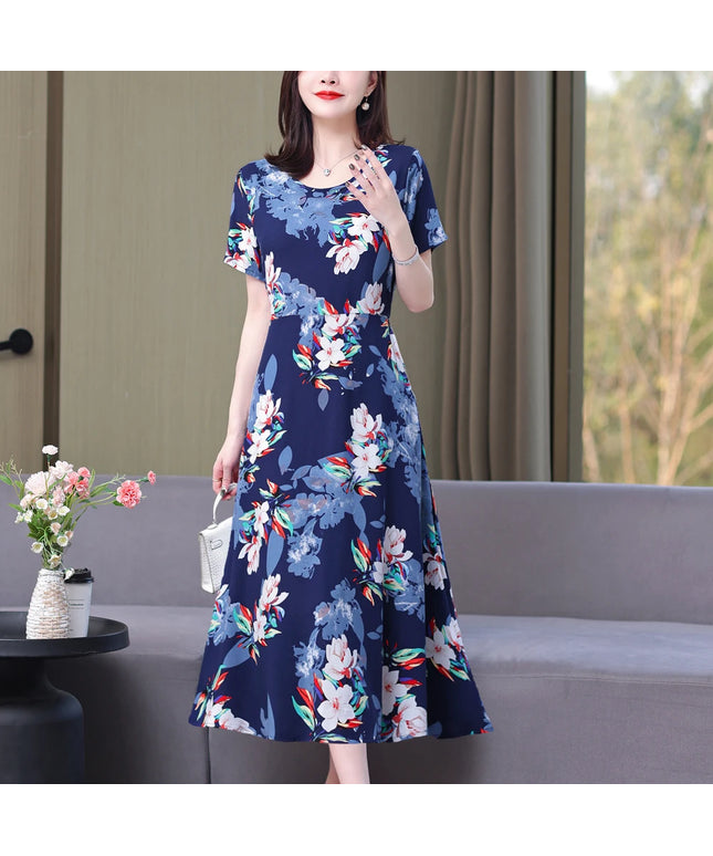 Vintage Elegant Short Sleeve Casual Printing