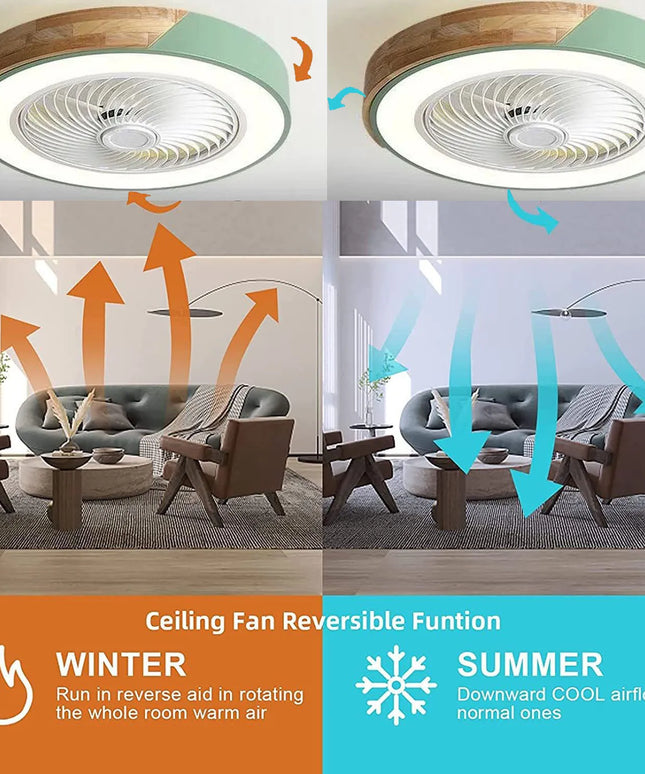 52CM  Ceiling Fan Light Lamp 220V APP +Remote Control Fans