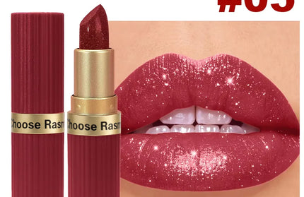Pearlescent Pink Glitter Velvet Lipstick
