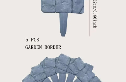10Pcs Home Garden Border Edging Plastic Fence Stone DIY Yard Landscap