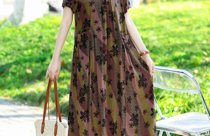 Summer Dresses O-neck Print Long Dress