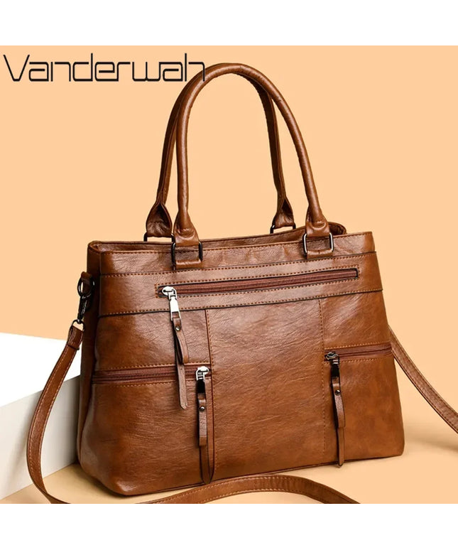 High Quality Leather Top-Handle Bag