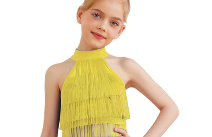 Girls Latin Dance Tassel Crop Top (Performance / Dancewear)