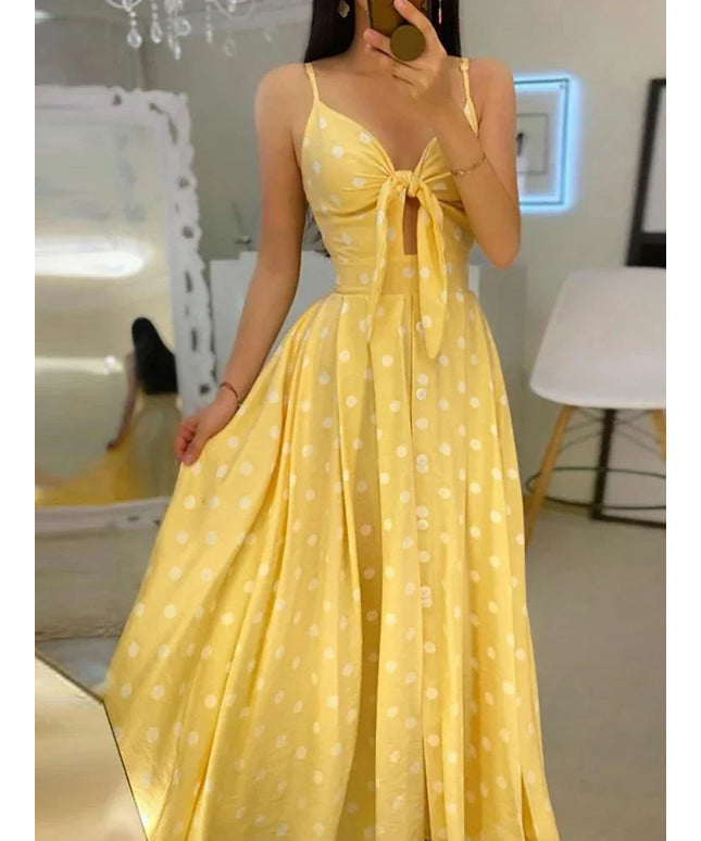 Sexy Summer Women V-Neck Sling Backless Dress