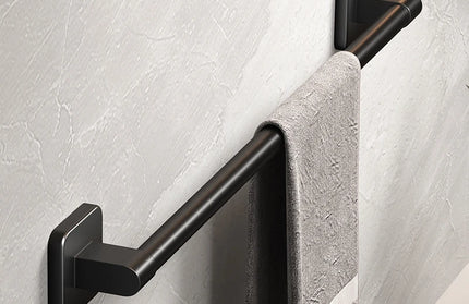 Bathroom Black Towel Holder Without Drilling