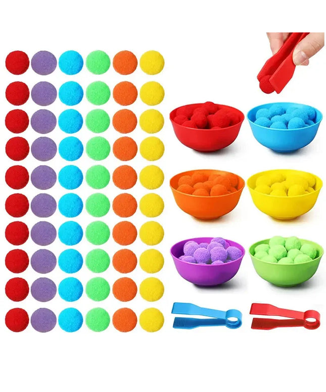 Children Counting and Sorting Toys