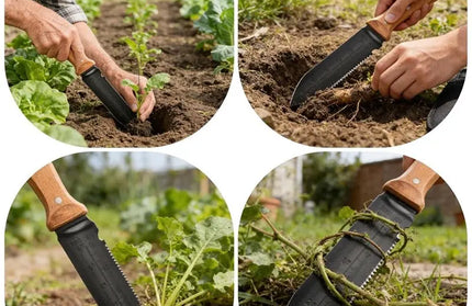 Garden Knife,7" Stainless Steel Blade, Wooden Handle