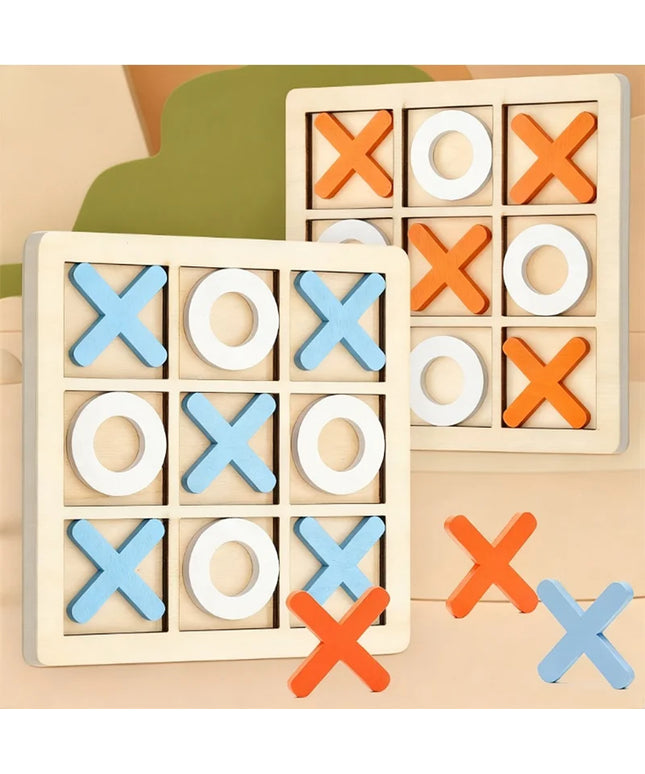 Solid Wooden Tic Tac Toe Board Game